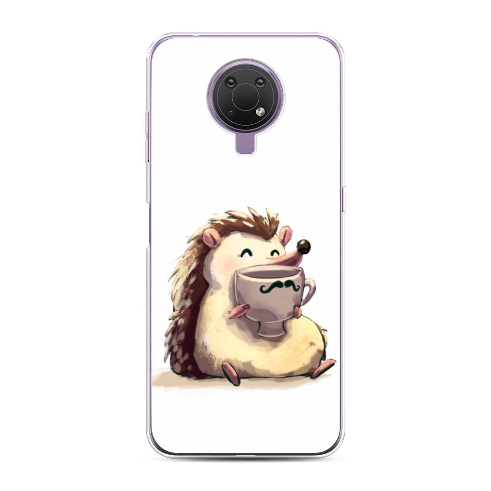 

Чехол Awog на Nokia G10 / Нокиа G10 "Еж кофеман", Белый;коричневый;бежевый, 124050-10