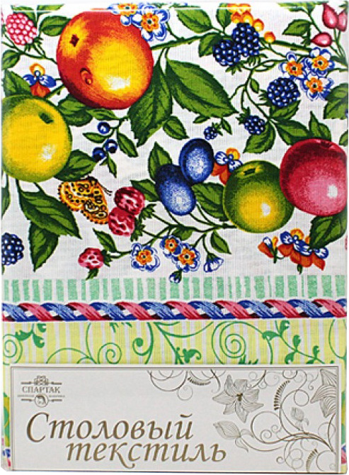 фото Скатерть из рогожки фруктовая палитра 150х145 текс-дизайн