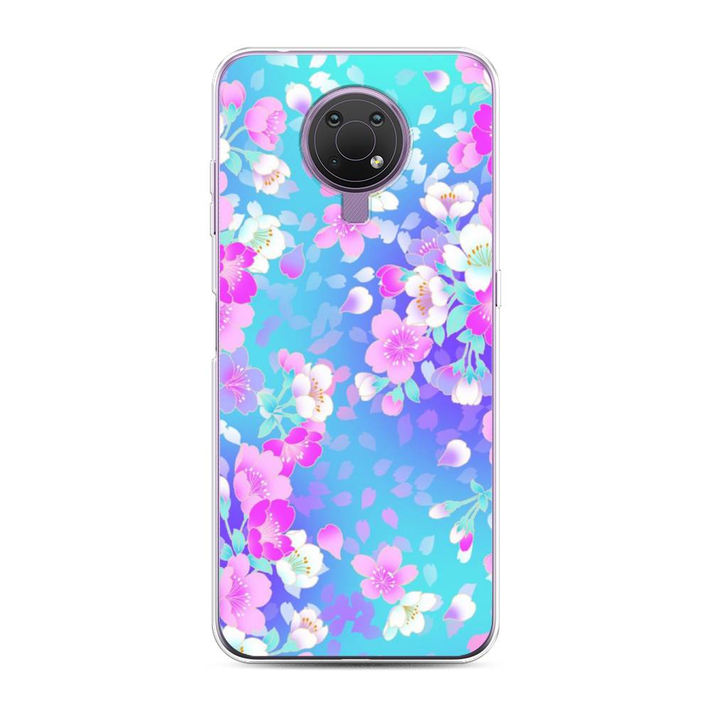 

Чехол Awog на Nokia G10 / Нокиа G10 "Яблоневые цветы", Голубой;розовый;белый, 124050-8