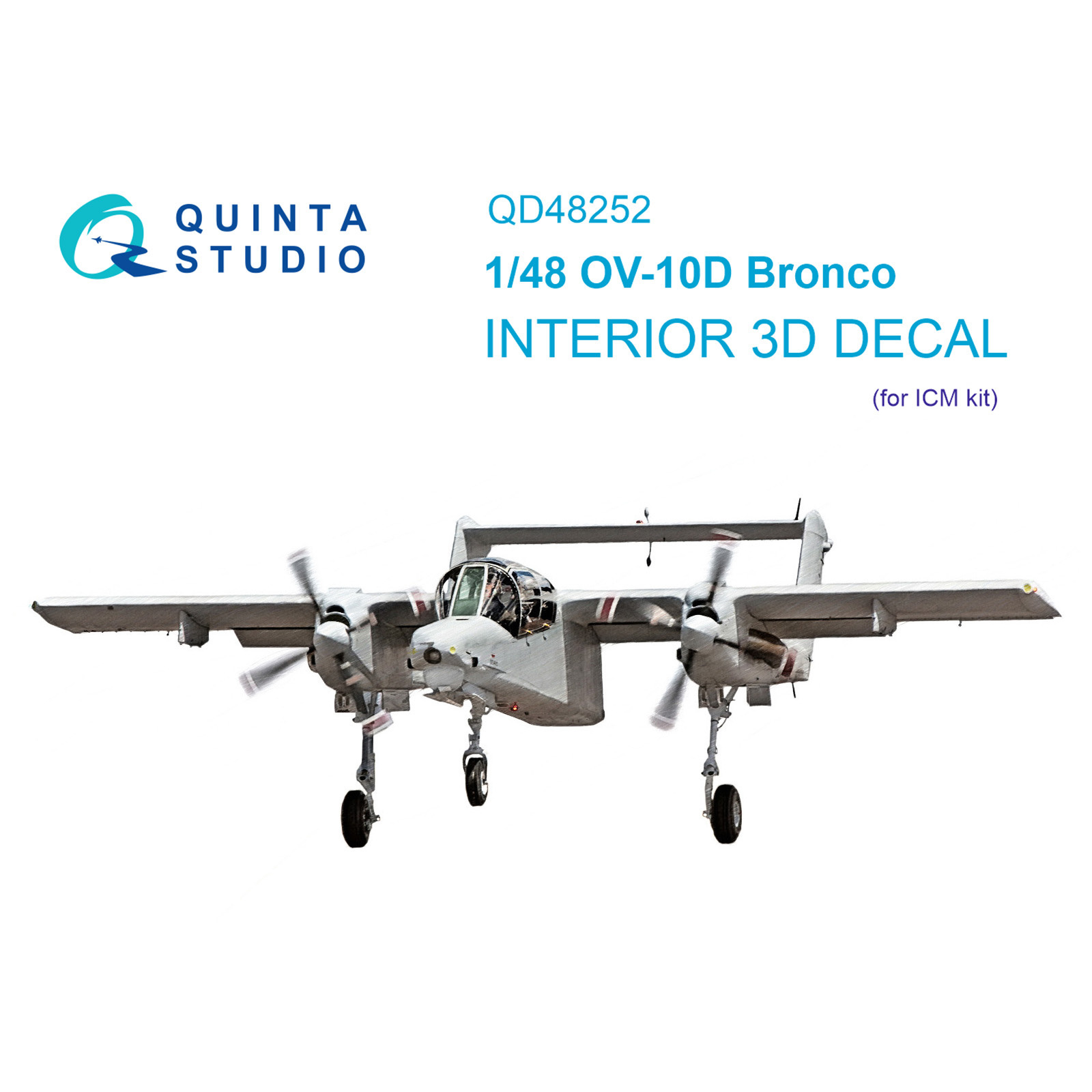 

3D Декаль интерьера Quinta Studio 1/48 кабины OV-10D Bronco(ICM)QD48252, Цветной