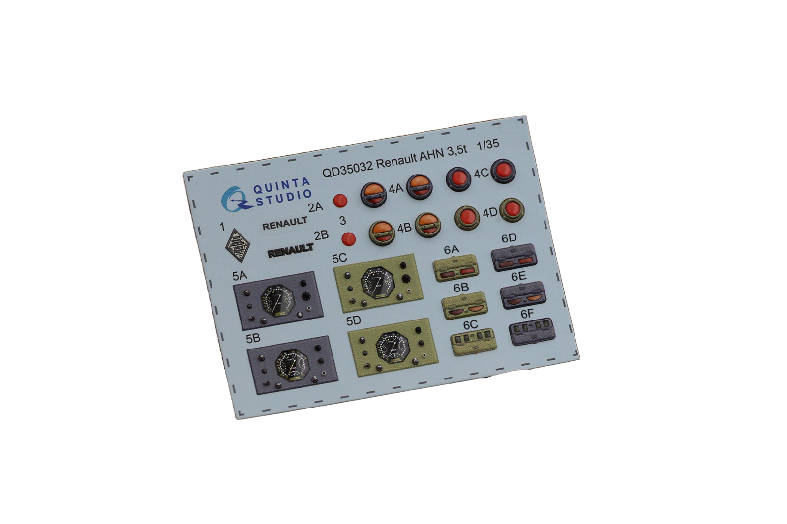 

3D Декаль интерьера Quinta Studio 1/35 кабины Renault AHN 3.5t(ICM)QD35032, Цветной