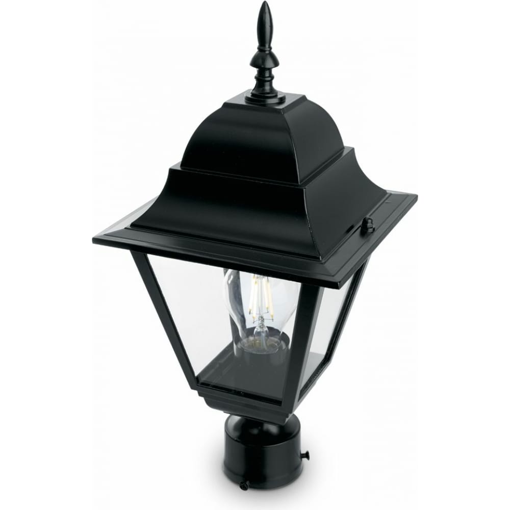 фото Садово-парковый светильник, четырехгранный на столб 100w e27 230v, черный feron 4203 11028