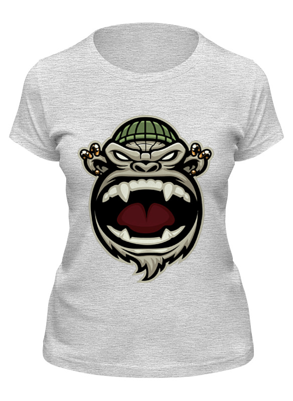 

Футболка женская Printio Обезьяна (monkey) серая XL, Обезьяна (monkey)