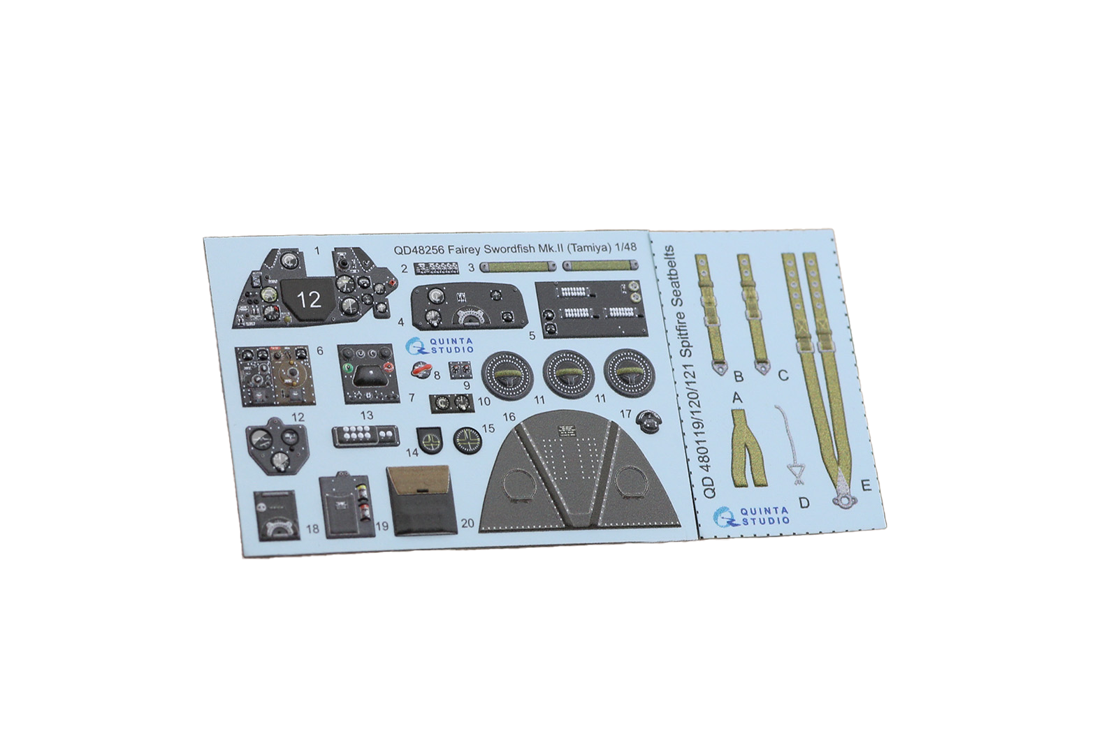 

3D Декаль интерьера Quinta Studio 1/48 кабины Swordfish Mk.II(Tamiya)QD48256, Цветной
