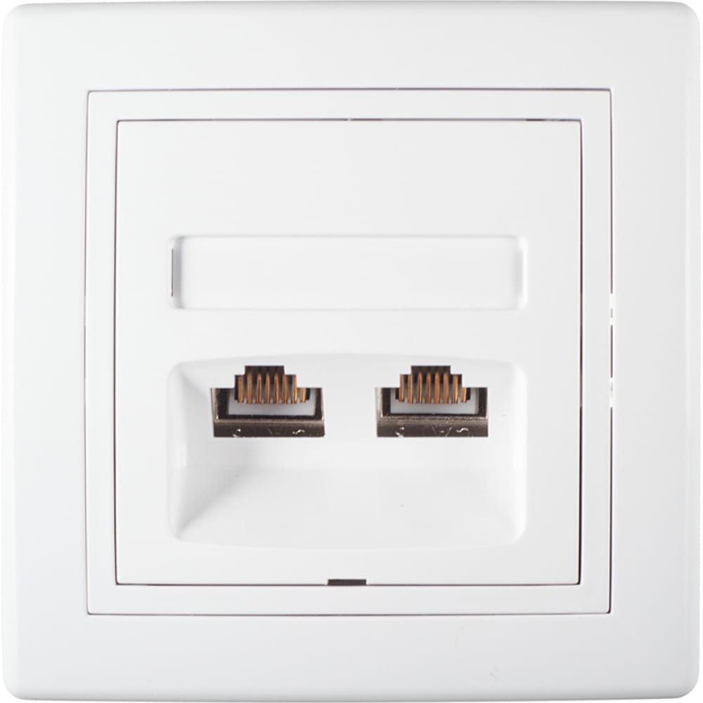 

Коммуникационная двойная розетка Aling-conel PRESTIGE RJ45 Cat6 FTP, белая 615S.000 114015