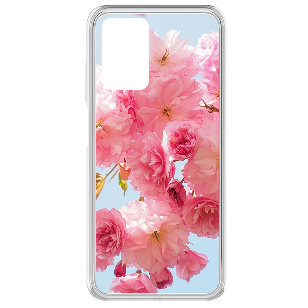 Чехол-накладка Krutoff Clear Case Сакура для Xiaomi Redmi 10