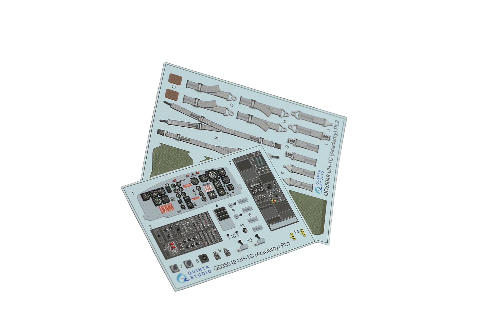 

3D Декаль интерьера Quinta Studio 1/35 кабины UH-1C(Academy)QD35049, Цветной
