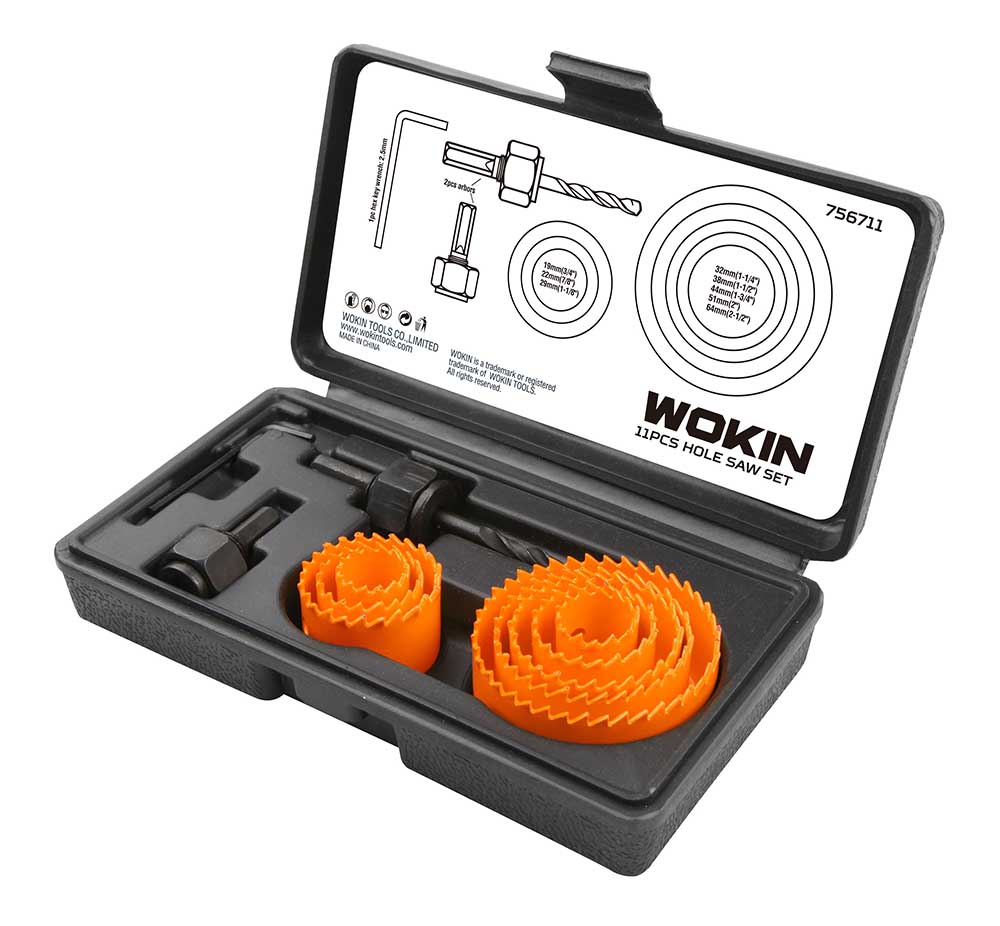 Набор коронок в пластиковом кейсе WOKIN 756711, 11 предметов