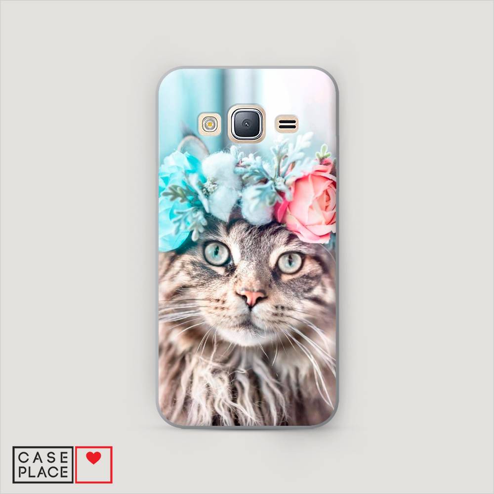 

Чехол Awog "Кот в венке" для Samsung Galaxy J3 2016, 22440-1