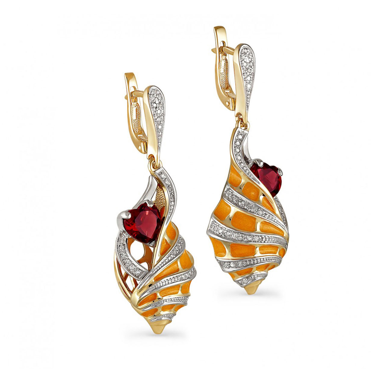 

Серьги подвески из желтого золота с бриллиантом Kabarovsky 12-2753-2123, 12-2753-2123