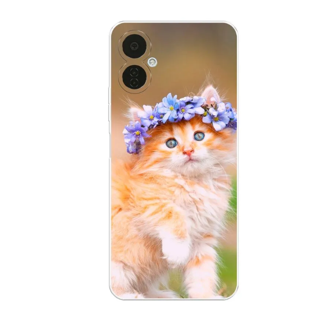 

Чехол Awog на Tecno Camon 19 Neo "Рыжий кот в венке", Разноцветный, 302350-1