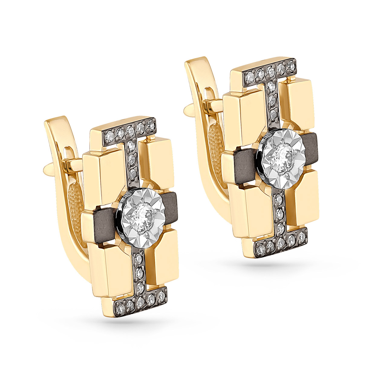 

Серьги из желтого золота с бриллиантом Kabarovsky 12-21049-1000, 12-21049-1000