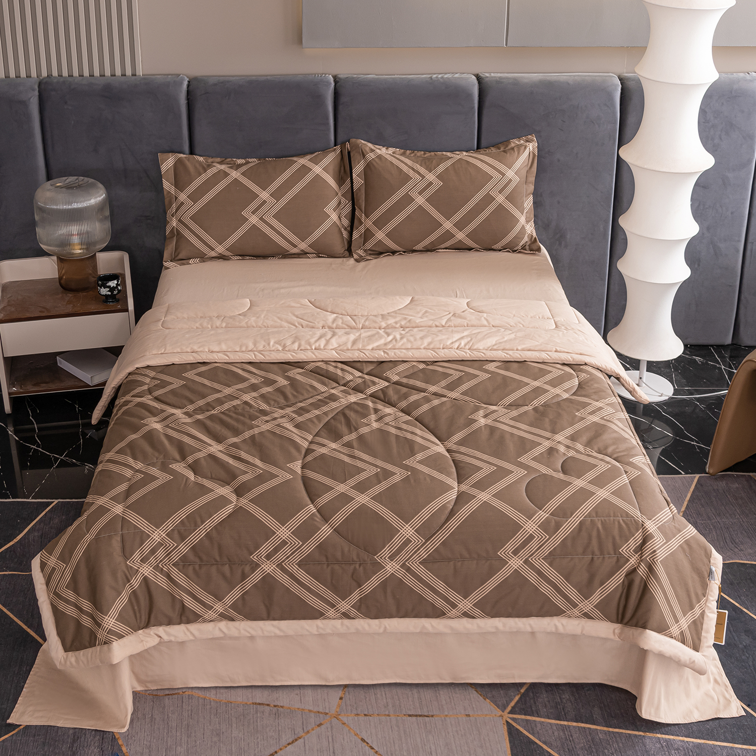 

Комплект постельного белья VIVA - HOME TEXTILE Сатин с Одеялом OB153 полуторный, OB