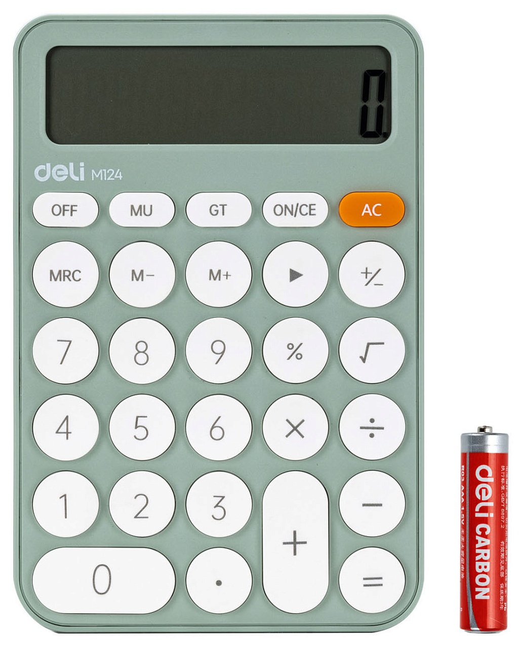 Калькулятор настольный Deli EM124GREEN зеленый 12-разр. 6975165338944