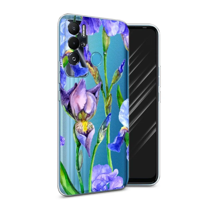 

Чехол Awog на Tecno Pova Neo "Синие ирисы", Разноцветный, 302150-8