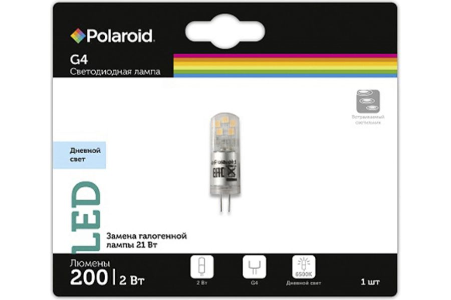 

Polaroid Светодиодная лампа 12V G 2W 6500K G4 200lm PL-G412V26