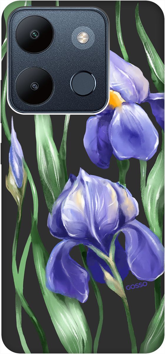 

Чехол на Infinix Smart 7/Tecno Spark Go 2023/Pop 7 Pro "Amazing Irises" черный, Черный;зеленый, 158854