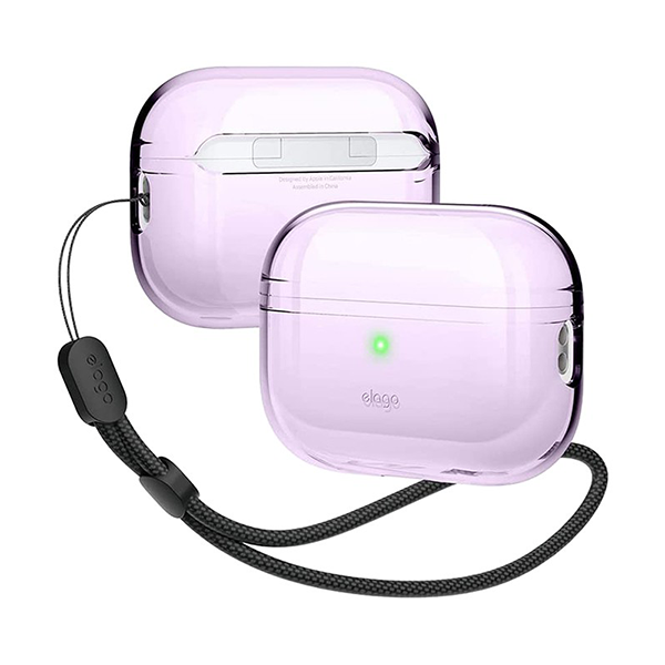 

Чехол Elago Clear case with Round strap для AirPods Pro 2 (2022) лавандовый, Фиолетовый, Clear case with Round strap