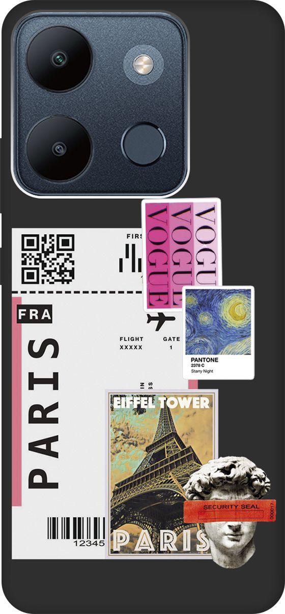 

Чехол на Infinix Smart 7/Tecno Spark Go 2023/Pop 7 Pro "Paris Stickers" черный, Черный;белый, 158853