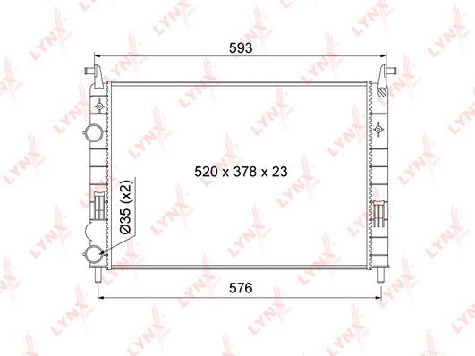 

Радиатор двигателя ALFAROME/FIAT/LANCI Lynx RM1134