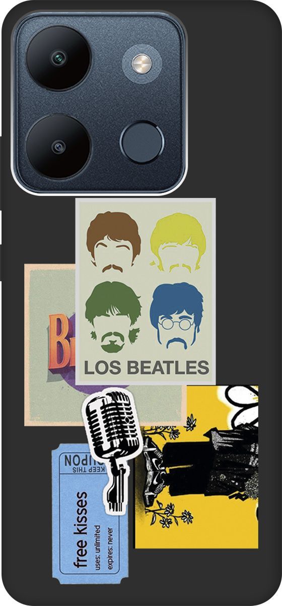 

Чехол на Infinix Smart 7/Tecno Spark Go 2023/Pop 7 Pro "Beatles Stickers" черный, Черный;белый, 158853