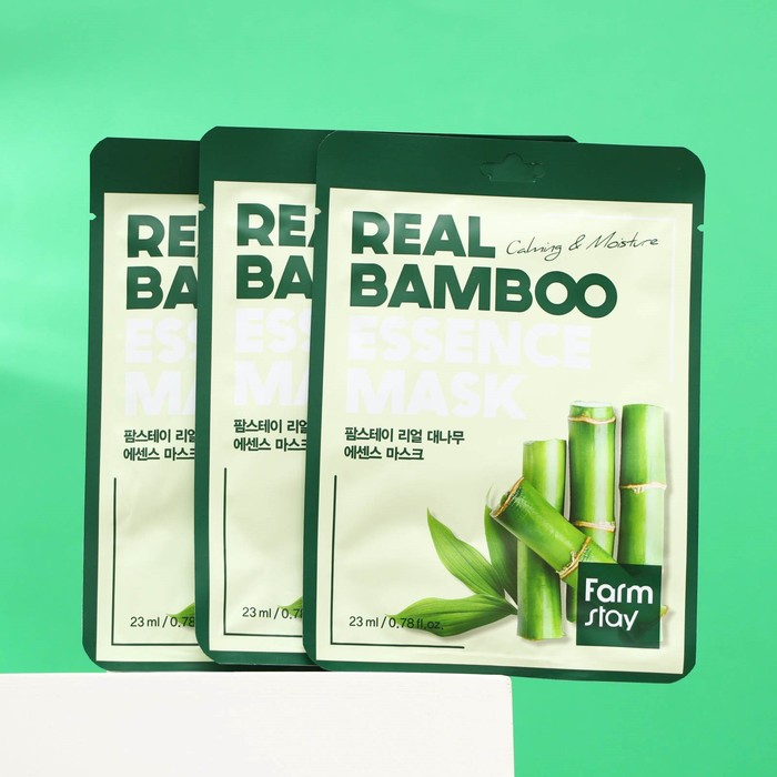 Набор из 3 масок Farmstay для лица с экстрактом бамбука пепельница из бамбука 10 х 10 х 2 см