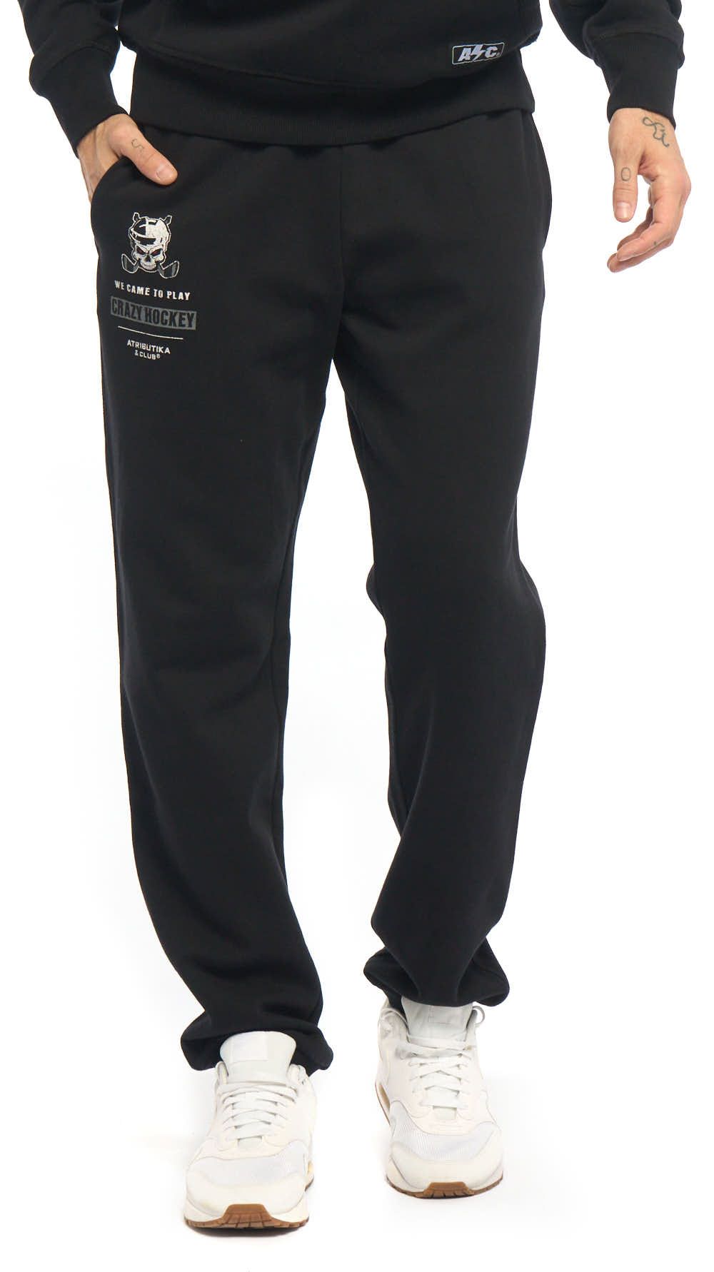 Спортивные брюки мужские Atributika&Club Crazy Hockey 148270 черные 2XL