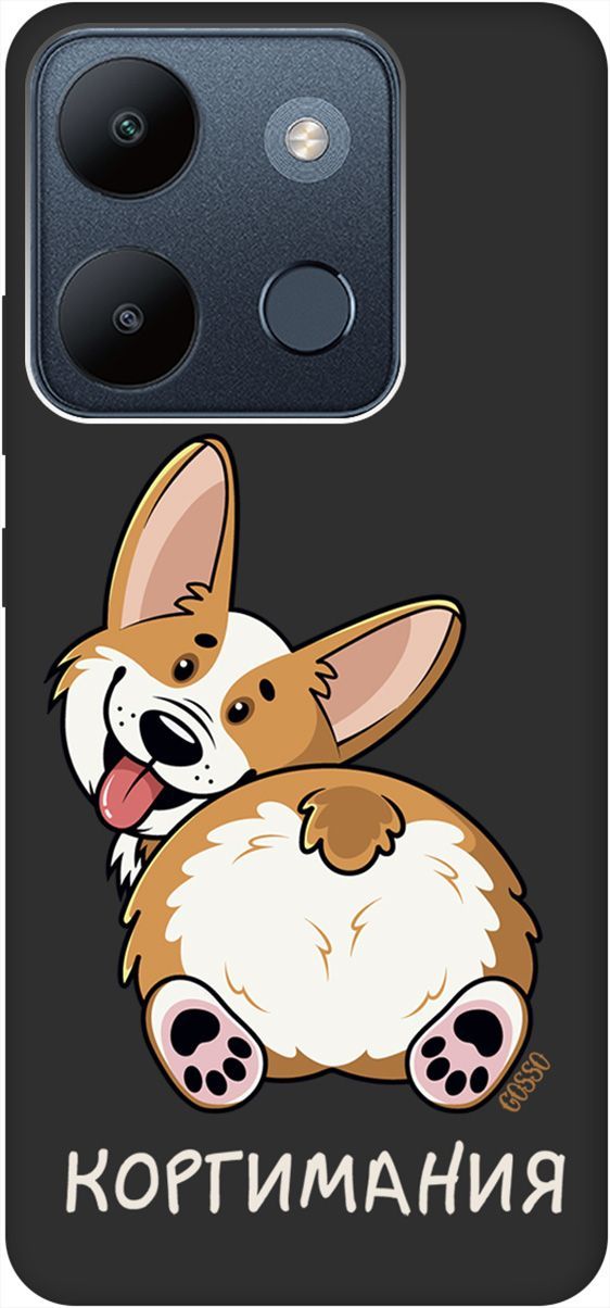 

Чехол на Infinix Smart 7/Tecno Spark Go 2023/Pop 7/Pop 7 Pro "CorgiMania" черный, Черный;бежевый, 158852