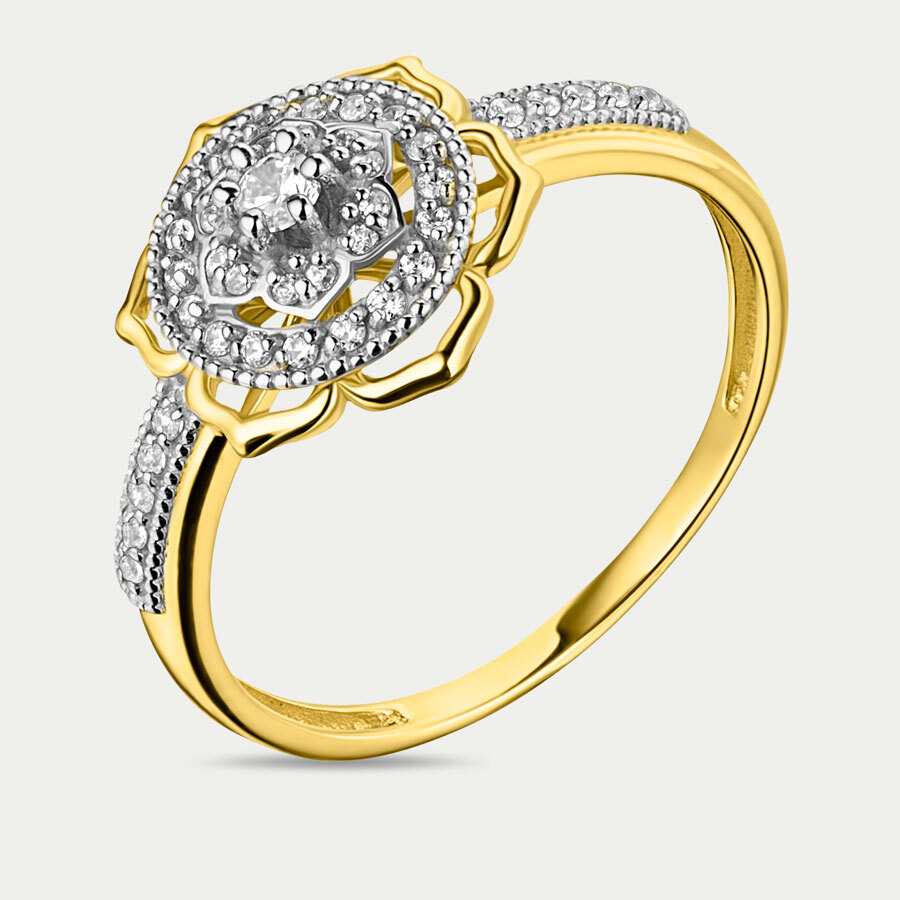 

Кольцо из золота с фианитом р.19 GOLD CENTER 002331-4102, 002331-4102