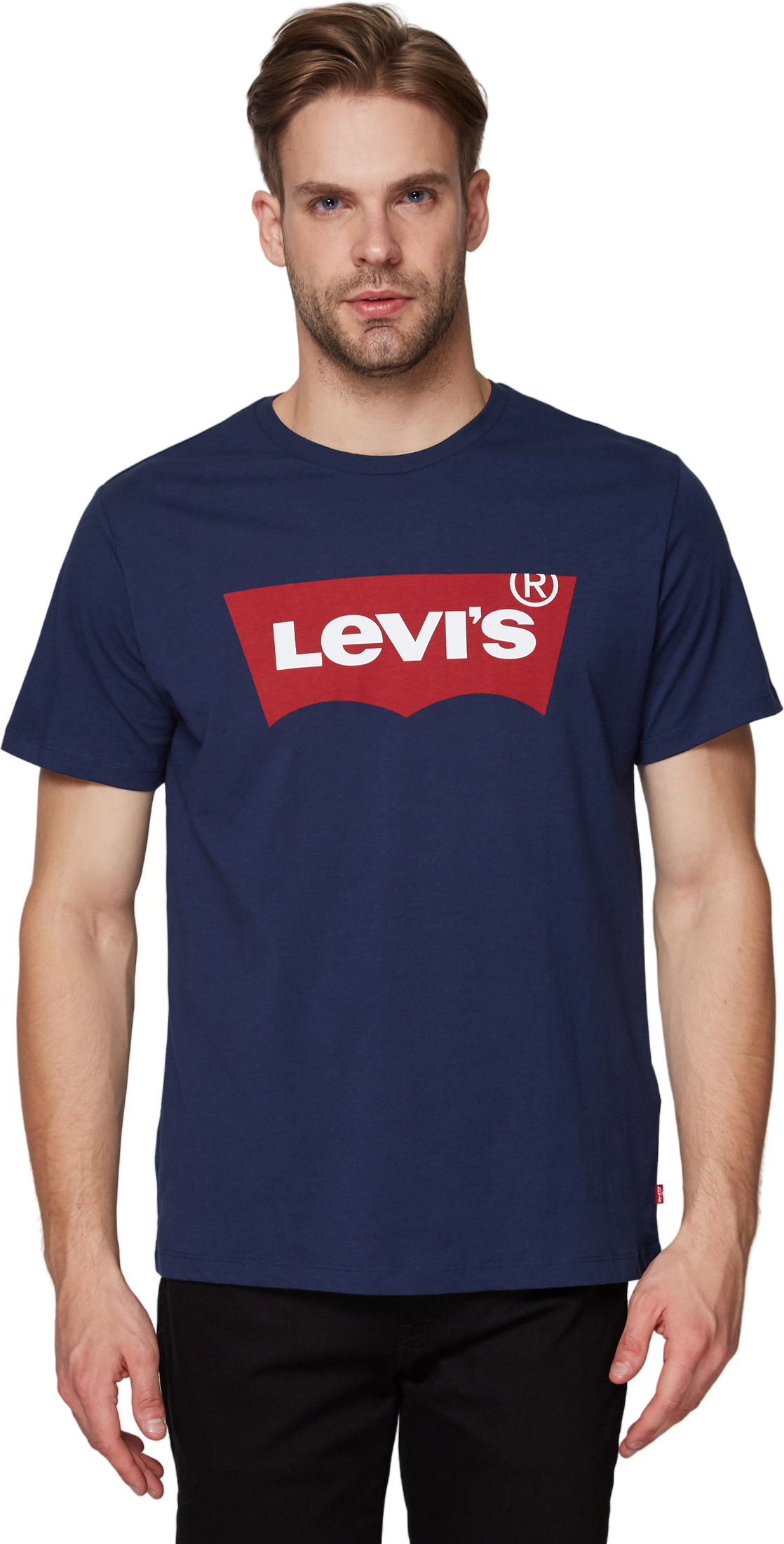 Футболка мужская Levi's Graphic Setin Neck Tee синяя 2XS