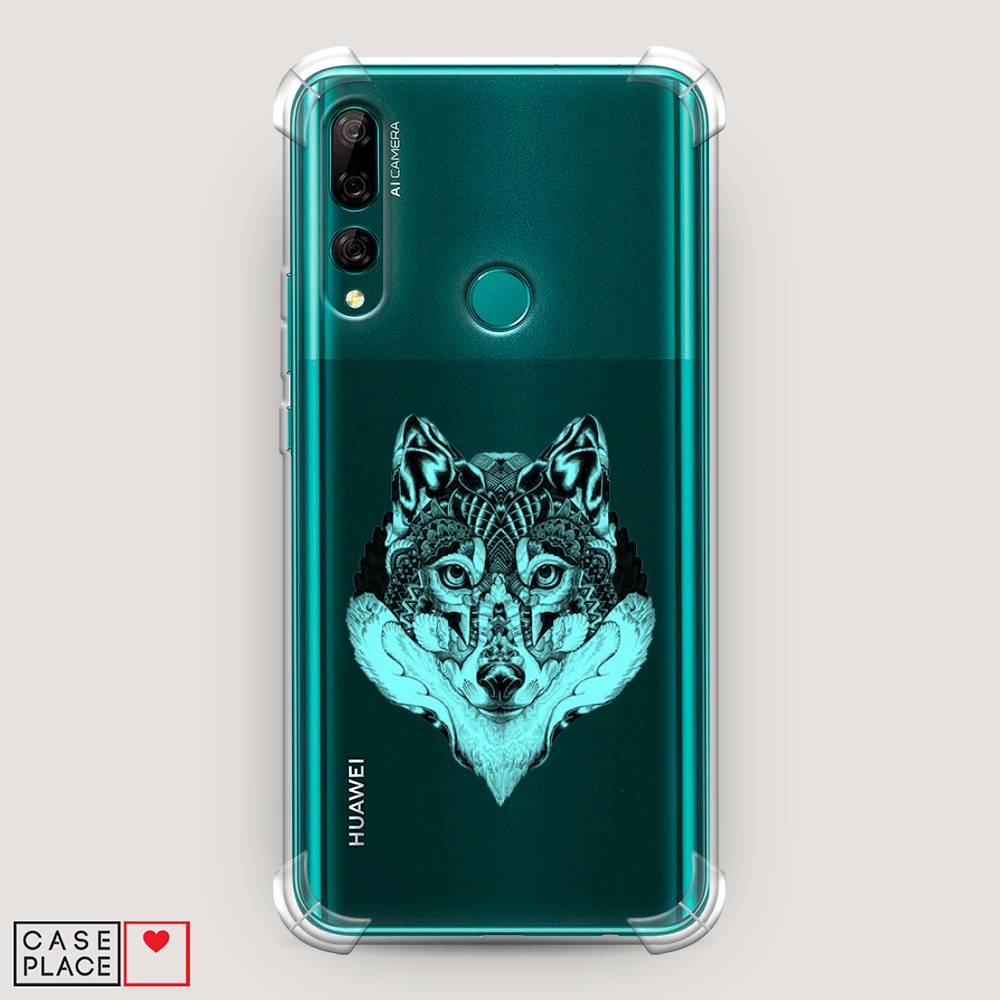 

Чехол Awog на Huawei Y9 Prime 2019 "Бирюзовый волк", Голубой;черный, 611951-1