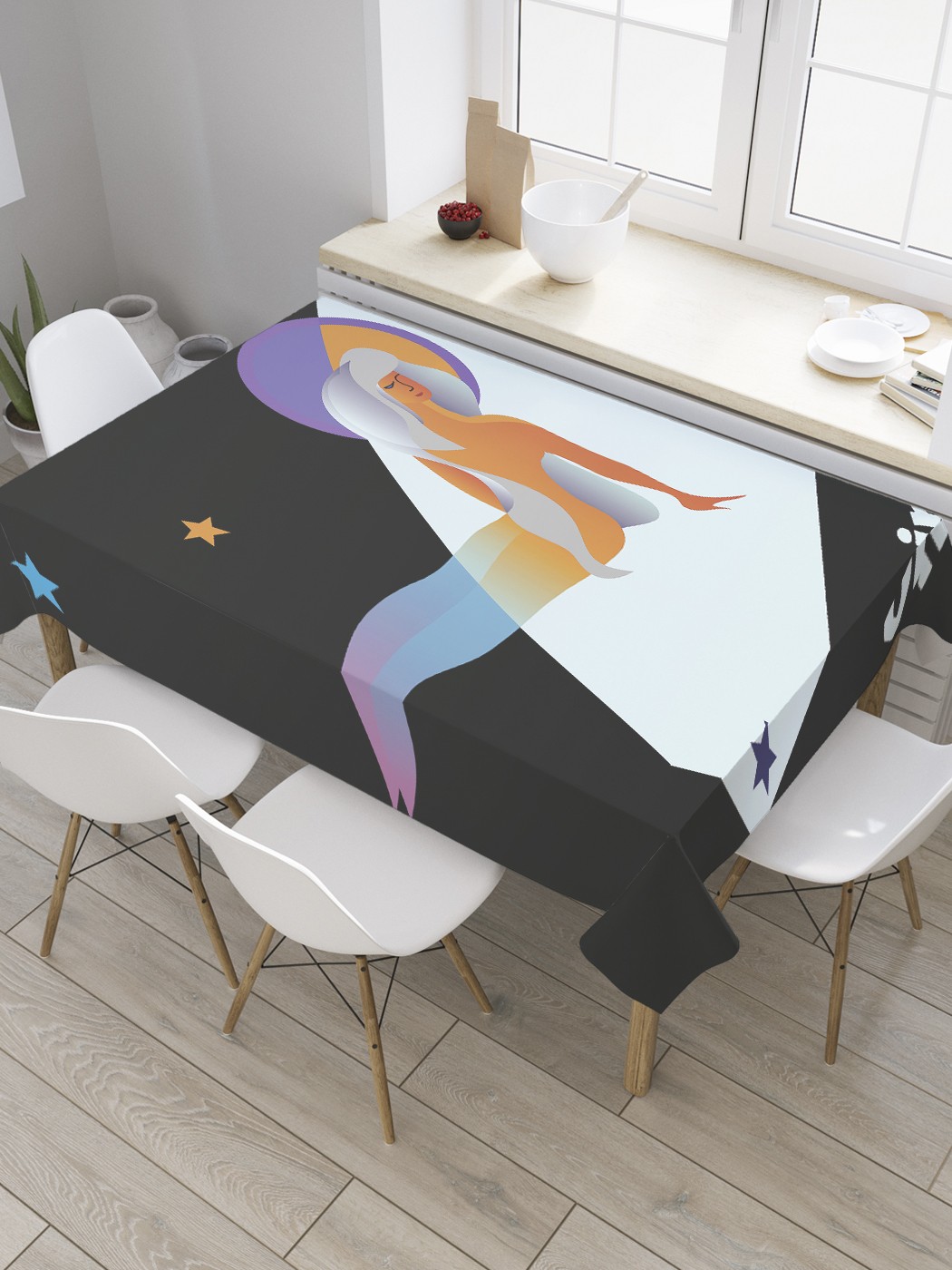 

Скатерть прямоугольная JoyArty "Абстрактная Дева" из сатена, 180x145 см, Черный, Абстрактная Дева