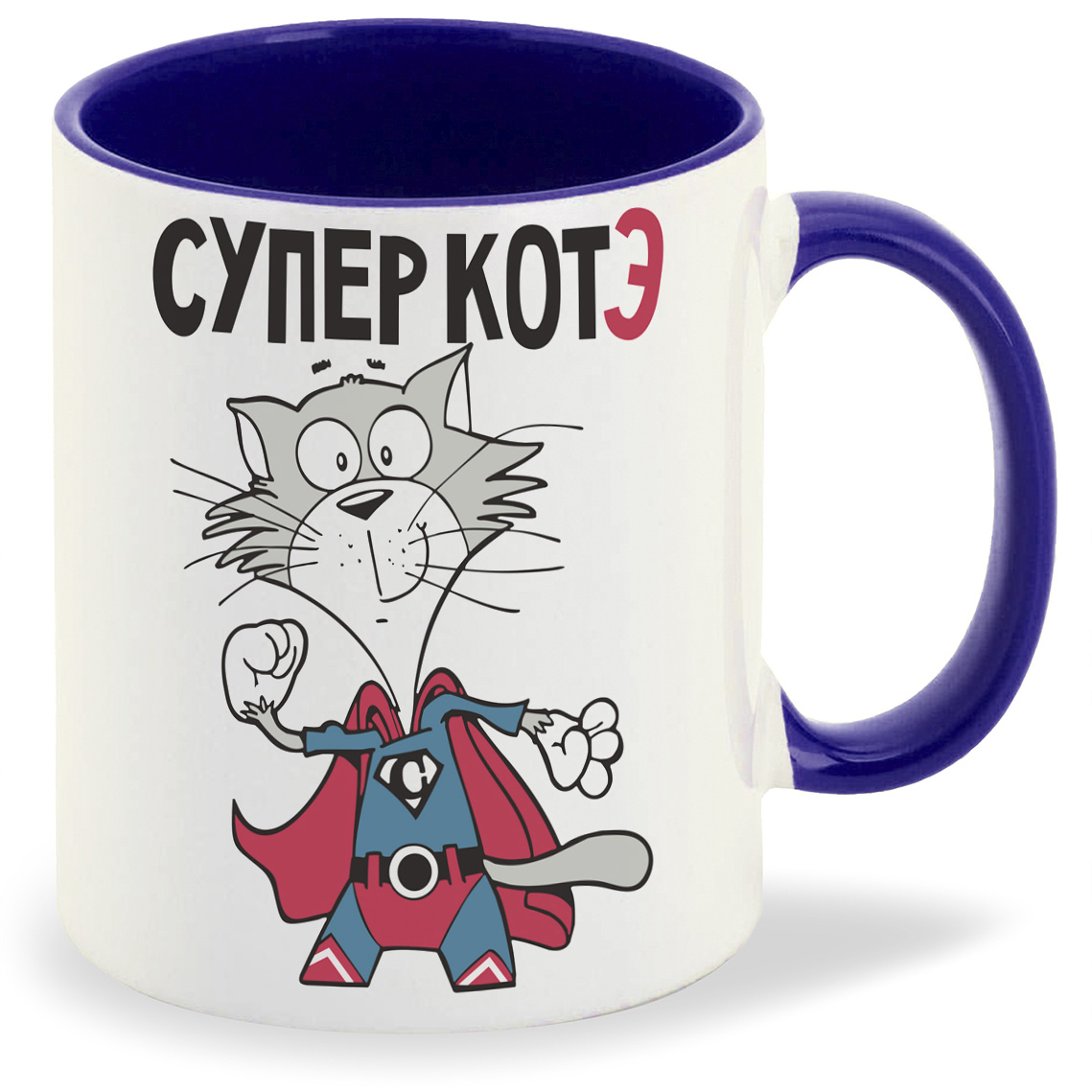 

Кружка CoolPodarok Прикол Супер котэ, Прикол Супер котэ