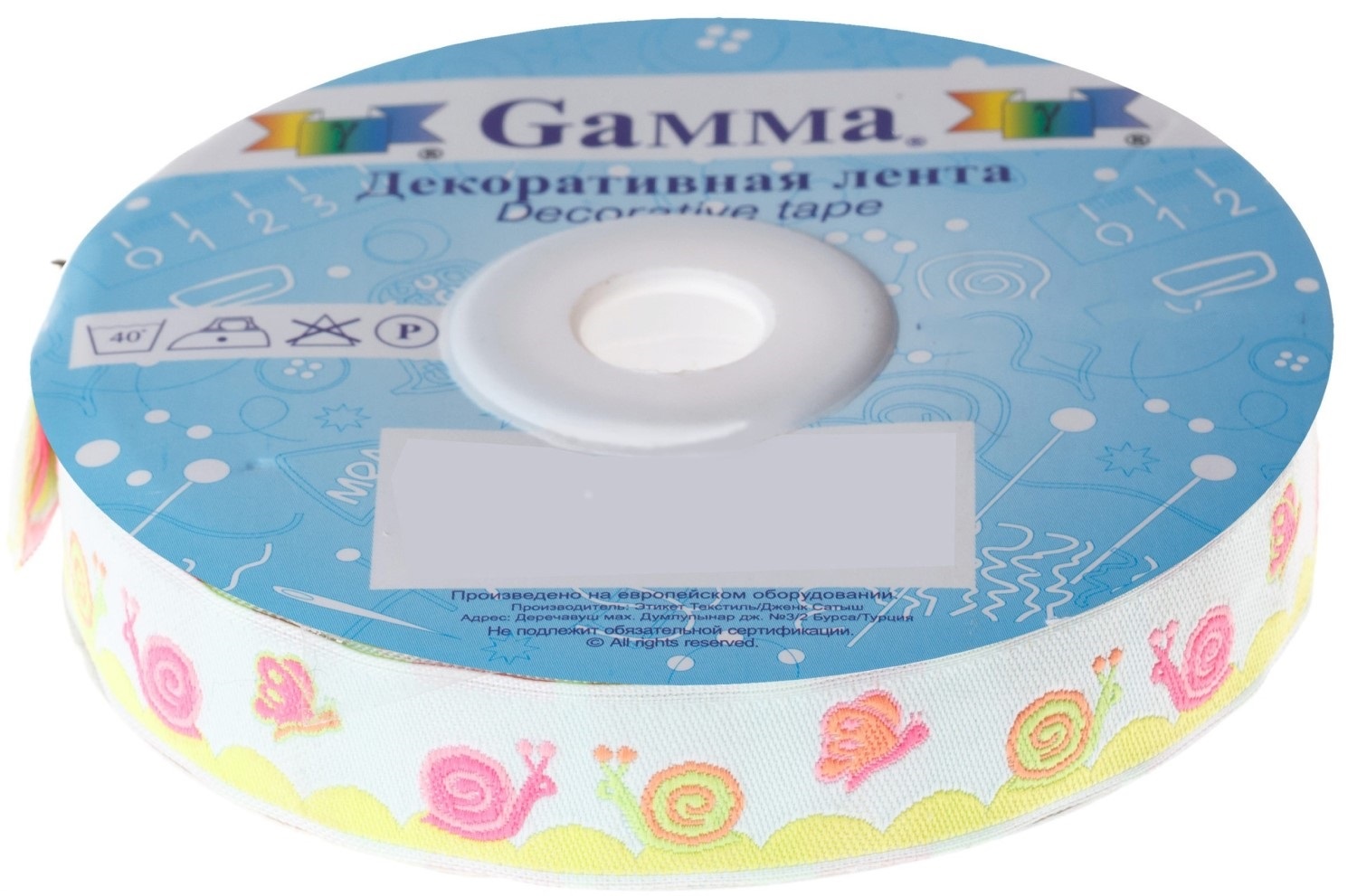

Gamma 22 мм, 10 м, отделочная, салатово-розовая, Розовый, 22 мм, 10 м, отделочная, салатово-розовая