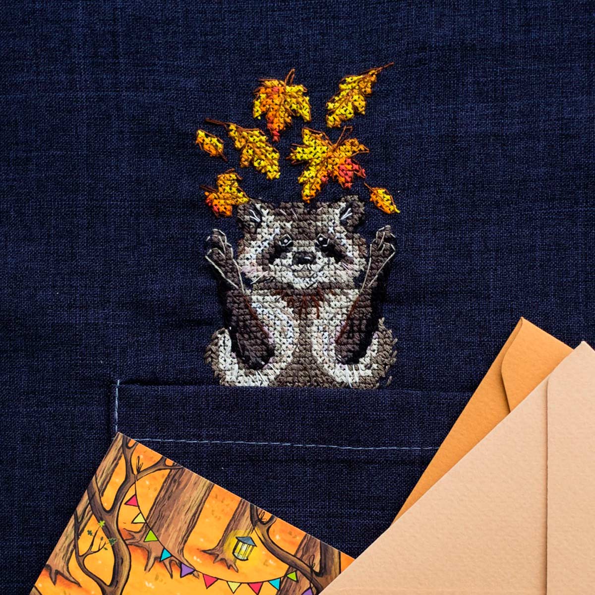 

АНO-003 Набор для вышивки крестом на одежде 'Енотик' 6*9см