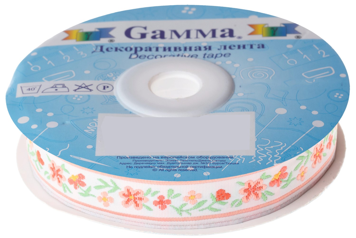 

Gamma 16 мм, 10 м, отделочная, коралловая, Белый, 16 мм, 10 м, отделочная, коралловая