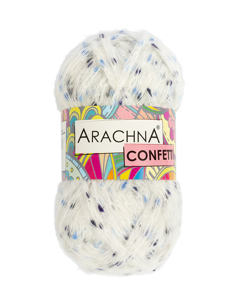 

Пряжа ARACHNA Confetti, 5х100 г, №252, Белый, Confetti
