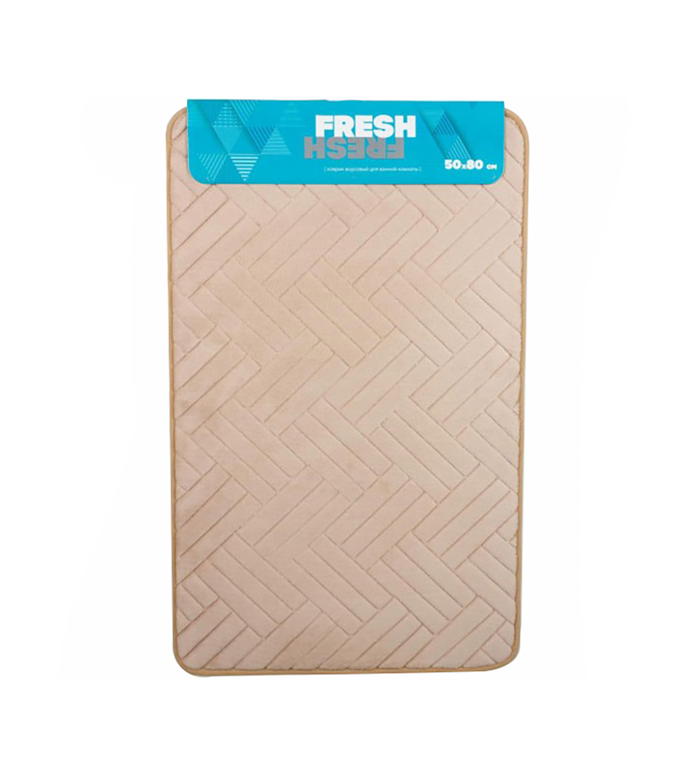 

Коврик для ванной FRESH Memory foam Паркет 50х80 см микрофибра бежевый