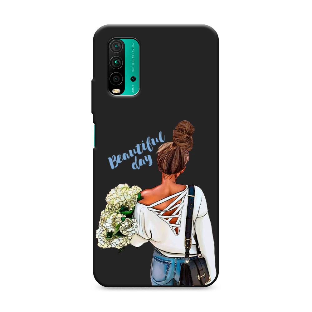 фото Матовый силиконовый чехол "beautiful day vector" на xiaomi redmi 9t awog