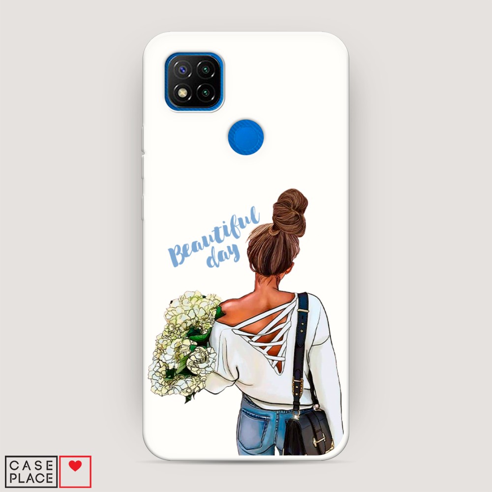 фото Матовый силиконовый чехол "beautiful day vector" на xiaomi redmi 9c awog
