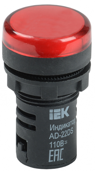 фото Iek лампа ad22ds(led)матрица d22мм красный 230в