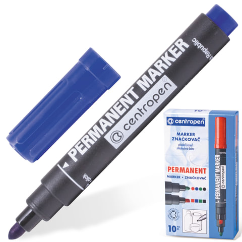 

Маркер перманентный CENTROPEN 8566, СИНИЙ, круглый наконечник, 2,5 мм, 5 8566 0106 - 10 шт