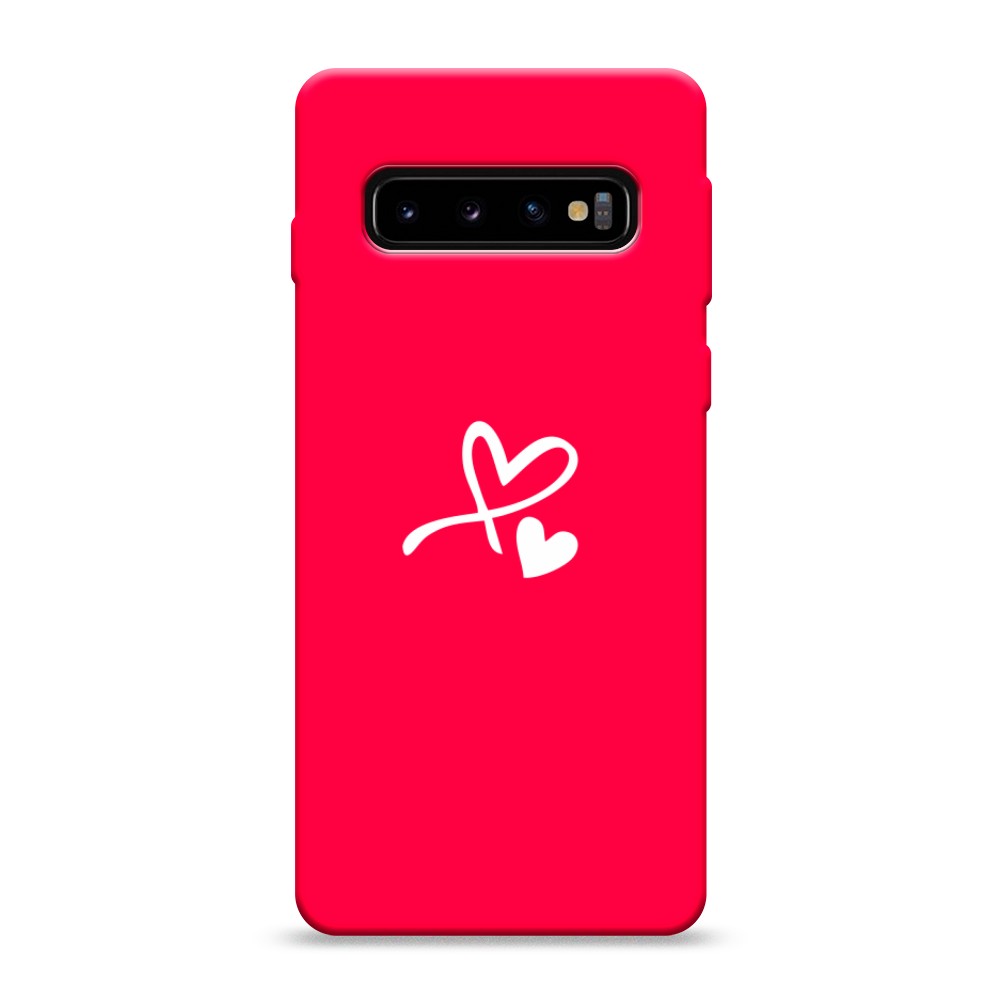 фото Матовый силиконовый чехол "сердечко минимализм" на samsung galaxy s10 awog