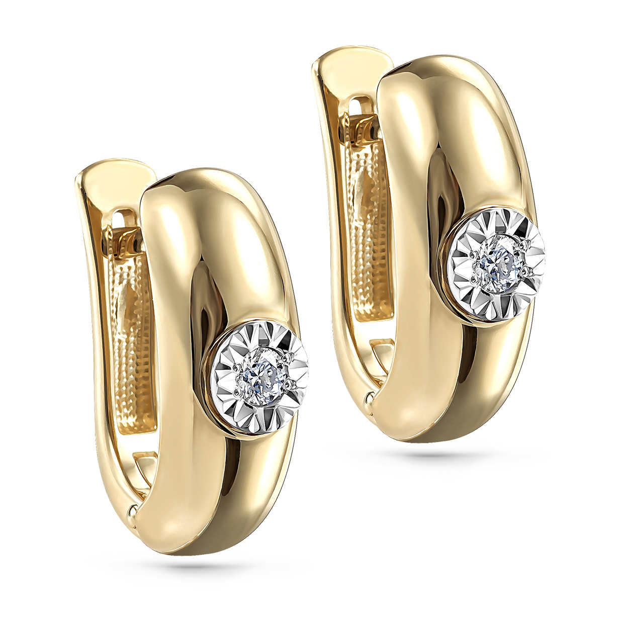 

Серьги из желтого золота с бриллиантом Kabarovsky 12-21163-1000, 12-21163-1000
