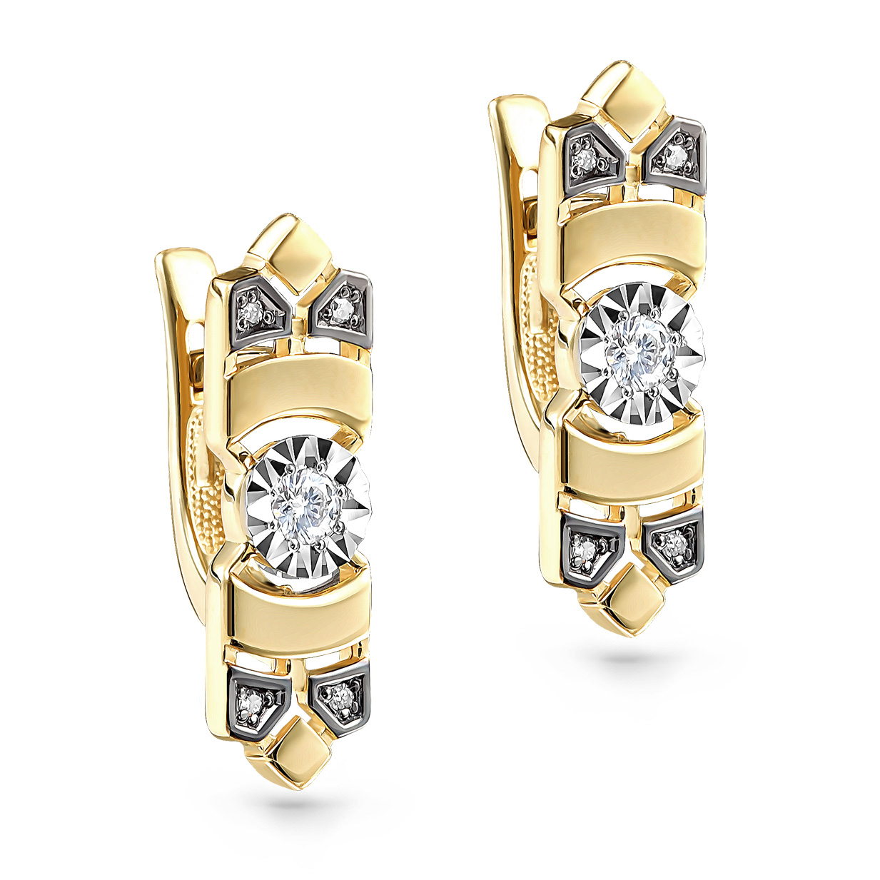 

Серьги из желтого золота с бриллиантом Kabarovsky 12-21052-1000, 12-21052-1000