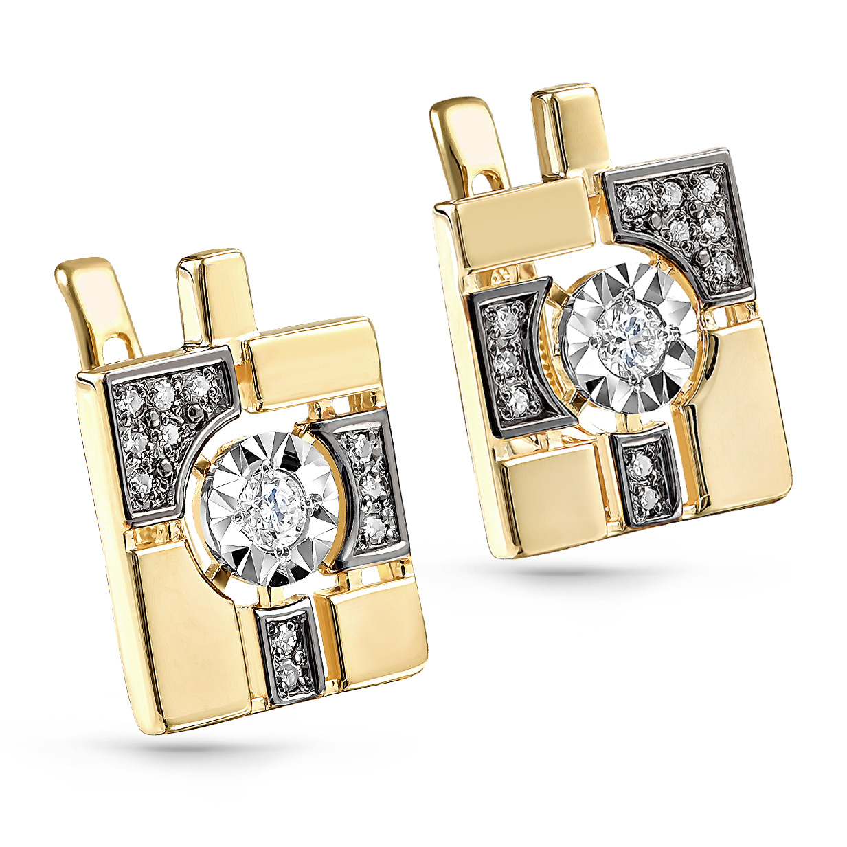 

Серьги из желтого золота с бриллиантом Kabarovsky 12-21041-1000, 12-21041-1000