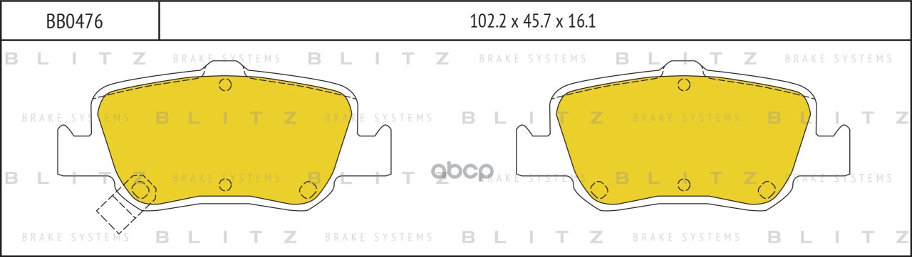 

Колодки Задние Toyota AurisCorolla 07- Blitz Bb0476 Blitz арт. BB0476