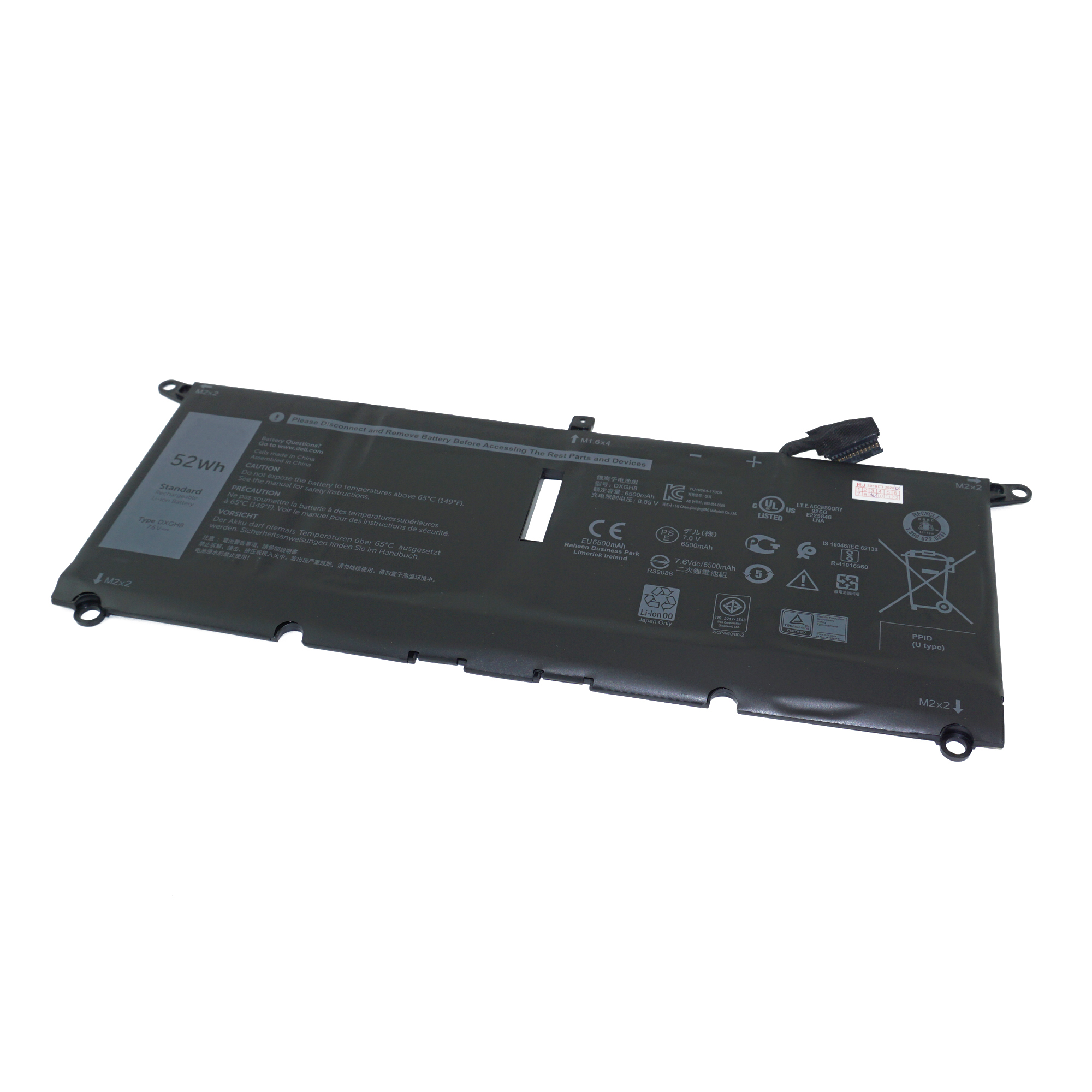 

Аккумулятор Azerty DXGH8 для Dell XPS 13-9370 / 13-9380 (0H754V, G8VCF) 6500mAh, DXGH8