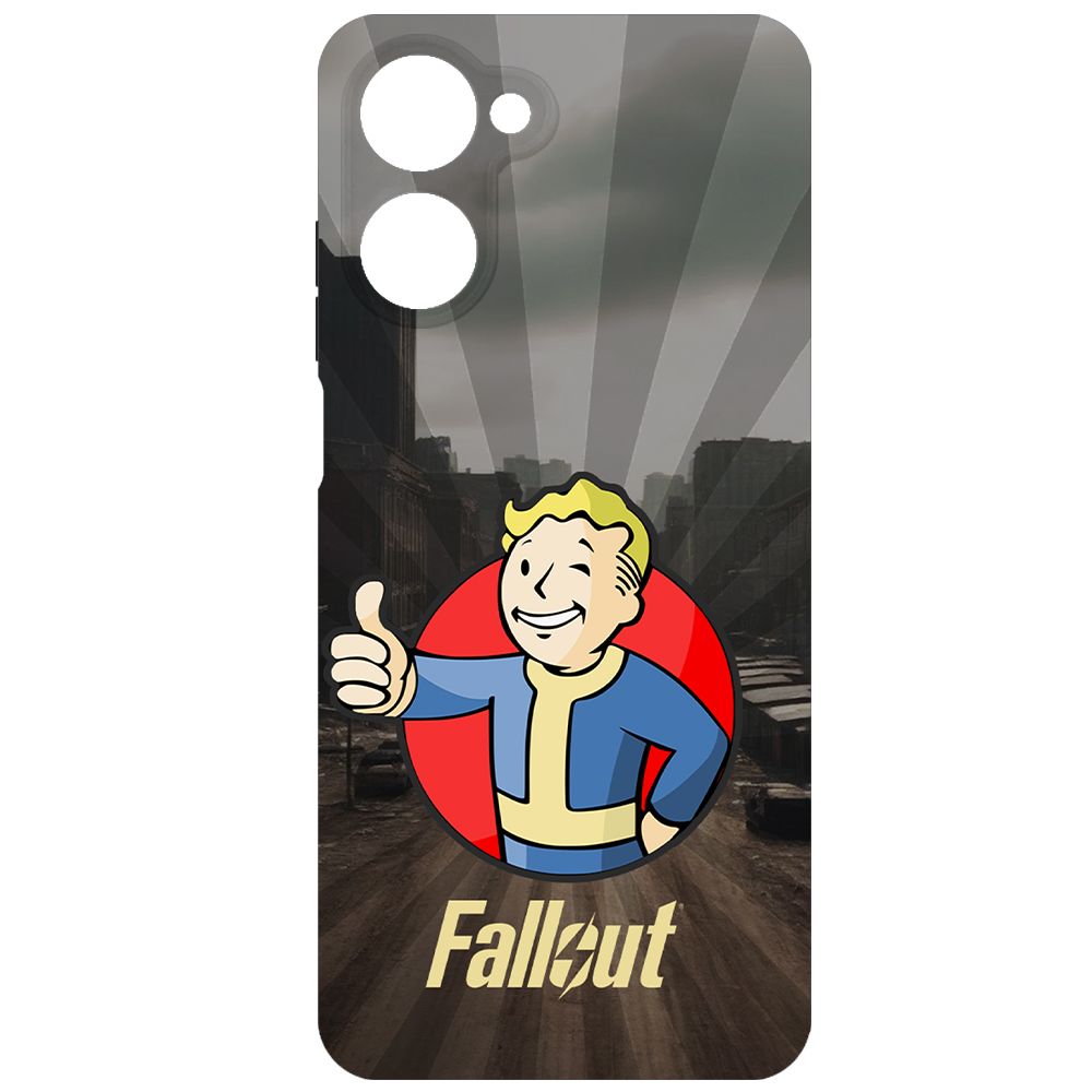 

Чехол-накладка Krutoff Soft Case Фоллаут (Fallout) - Волт-бой для Realme 10 4G черный