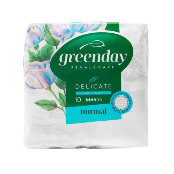 фото Прокладки green day delicate, ultra normal, 4 капли, 10 шт